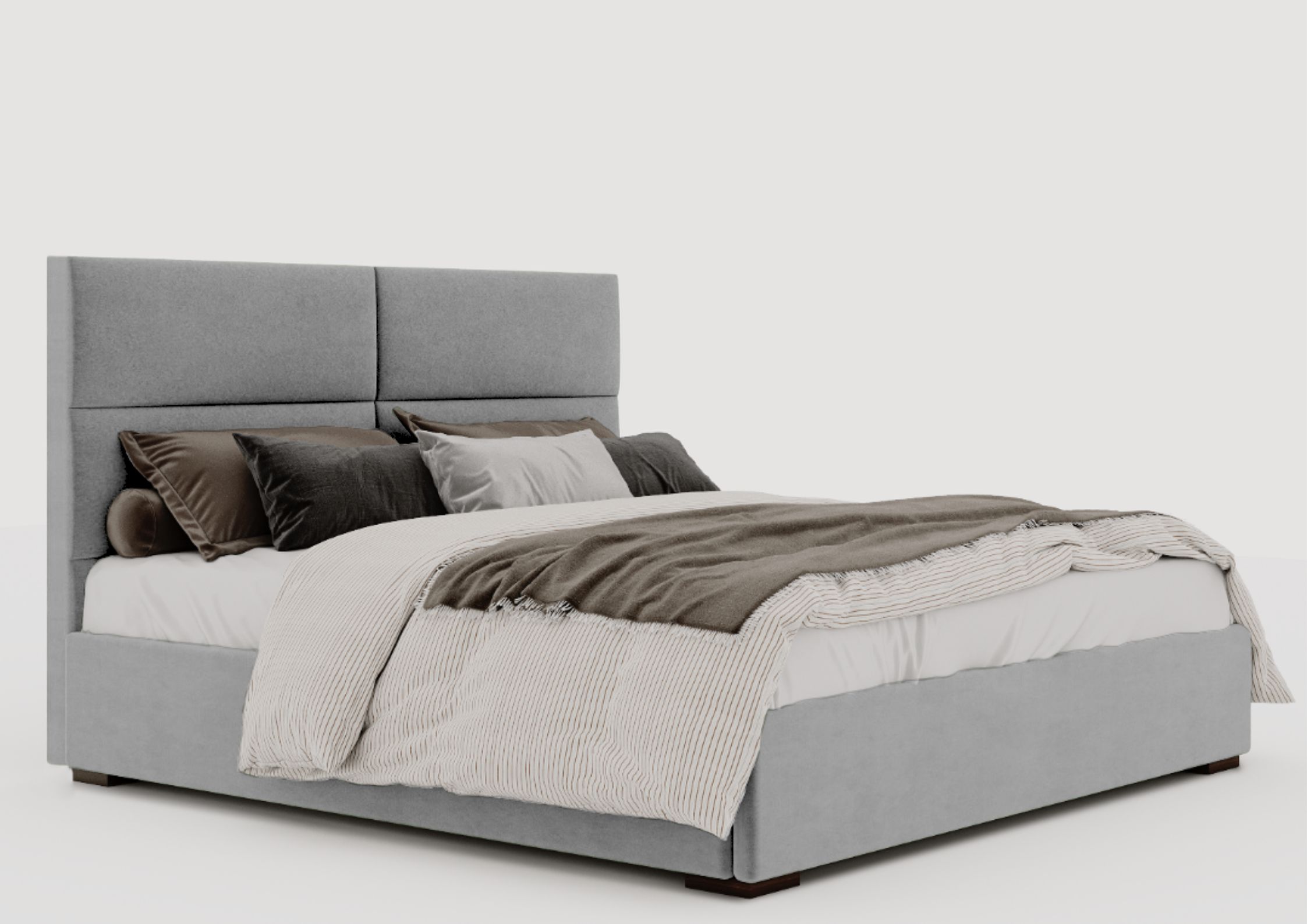 Szare łóżko 180x200cm